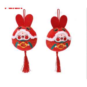 C012 新春毛絨圓球小兔